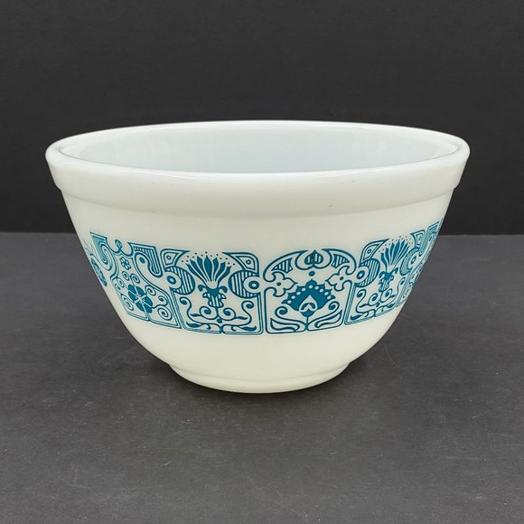 Pyrex Other - Pyrex Horizon #401 Nesting Mixing 1.5 Pint Bowl White Bowl Turquoise Aqua Design